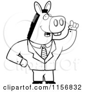 Poster, Art Print Of Black And White Talking Donkey In A Suit