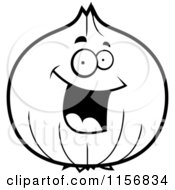 Poster, Art Print Of Black And White Happy Onion Character