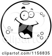 Cartoon Clipart Of A Black And White Happy Orange Character Vector Outlined Coloring Page