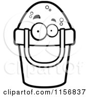 Black And White Bucket Of Sand Character