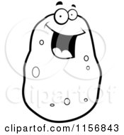 Poster, Art Print Of Black And White Happy Potato Character