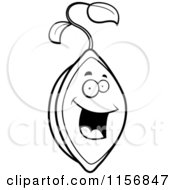 Poster, Art Print Of Black And White Happy Seedling Character