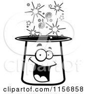 Poster, Art Print Of Black And White Happy Smiling Magic Hat Character