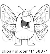 Poster, Art Print Of Black And White Happy Butterfly