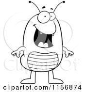 Poster, Art Print Of Black And White Happy Flea Standing