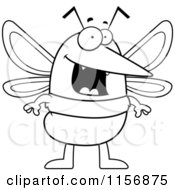 Poster, Art Print Of Black And White Happy Mosquito Standing