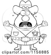 Poster, Art Print Of Black And White Plump Scared Sheriff