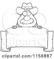 Poster, Art Print Of Black And White Sheriff Looking Over A Blank Banner