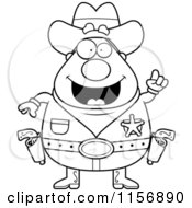 Poster, Art Print Of Black And White Plump Sheriff With An Idea