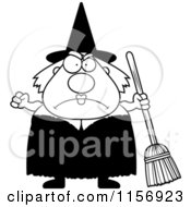 Poster, Art Print Of Black And White Mad Plump Witch
