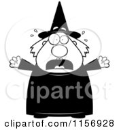 Poster, Art Print Of Black And White Plump Witch Freaking Out