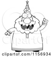 Poster, Art Print Of Black And White Plump Old Wizard With An Idea