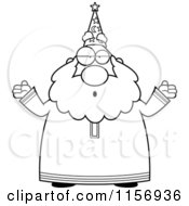 Poster, Art Print Of Black And White Careless Old Wizard Shrugging