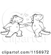 Poster, Art Print Of Black And White Romantic Dinosaur Couple Dancing