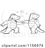 Poster, Art Print Of Black And White Romantic Alligator Pair Dancing
