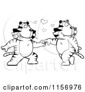 Poster, Art Print Of Black And White Romantic Tiger Couple Dancing