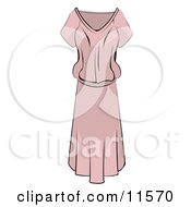 Ladies Light Pink Dress Clipart Picture