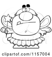 Cartoon Clipart Of A Black And White Tooth Fairy Man Vector Outlined Coloring Page by Cory Thoman