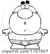 Cartoon Clipart Of A Black And White Man In Underwear Vector Outlined Coloring Page