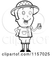 Poster, Art Print Of Black And White Safari Boy Holding A Cup Of Water