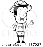 Poster, Art Print Of Black And White Safari Boy Holding A Cup Of Water