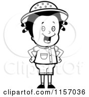 Poster, Art Print Of Black And White Happy Safari Girl With Her Hands On Her Hips