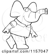 Poster, Art Print Of Black And White Elephant Wearing A Shirt And Walking