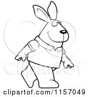 Poster, Art Print Of Black And White Rabbit Wearing A Shirt And Walking Upright