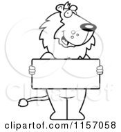 Poster, Art Print Of Black And White Lion Holding A Sign