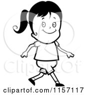 Poster, Art Print Of Black And White Happy Girl Walking