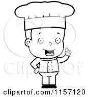 Poster, Art Print Of Black And White Male Toddler Chef With An Idea