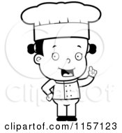 Poster, Art Print Of Black And White Toddler Girl Chef With An Idea