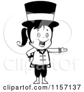 Poster, Art Print Of Black And White Circus Woman Wearing A Hat And Presenting