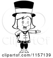 Poster, Art Print Of Black And White Circus Woman Wearing A Hat And Presenting