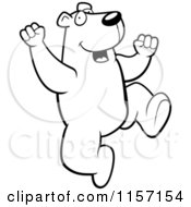 Poster, Art Print Of Black And White Happy Polar Bear Jumping