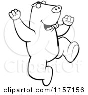 Poster, Art Print Of Black And White Happy Mole Jumping
