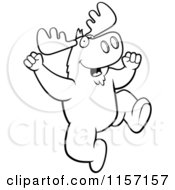 Poster, Art Print Of Black And White Jumping Moose