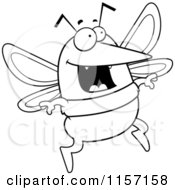 Poster, Art Print Of Black And White Happy Mosquito Jumping
