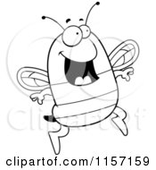 Poster, Art Print Of Black And White Happy Jumping Bee