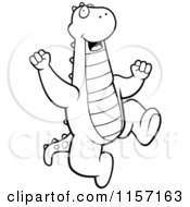 Poster, Art Print Of Black And White Happy Dragon Jumping