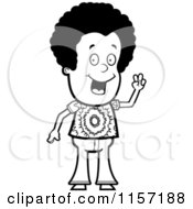 Poster, Art Print Of Black And White Friendly Black Hippy Dude Waving
