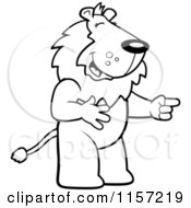 Poster, Art Print Of Black And White Lion Laughing And Pointing