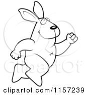 Poster, Art Print Of Black And White Happy Rabbit Leaping