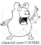 Poster, Art Print Of Black And White Chubby Bat With An Idea