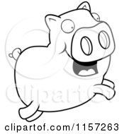 Poster, Art Print Of Black And White Leaping Pig