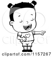 Poster, Art Print Of Black And White Little Black Girl Pointing And Laughing At Anothers Expense