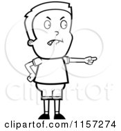Poster, Art Print Of Black And White Angry Boy Pointing His Finger