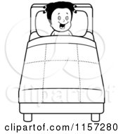 Poster, Art Print Of Black And White Happy Black Girl Tucked Into Bed