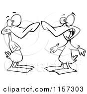 Poster, Art Print Of Black And White Ducks Quacking A Conversation
