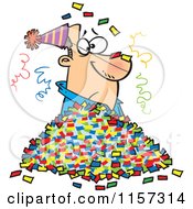 Man In A Pile Of Party Confetti